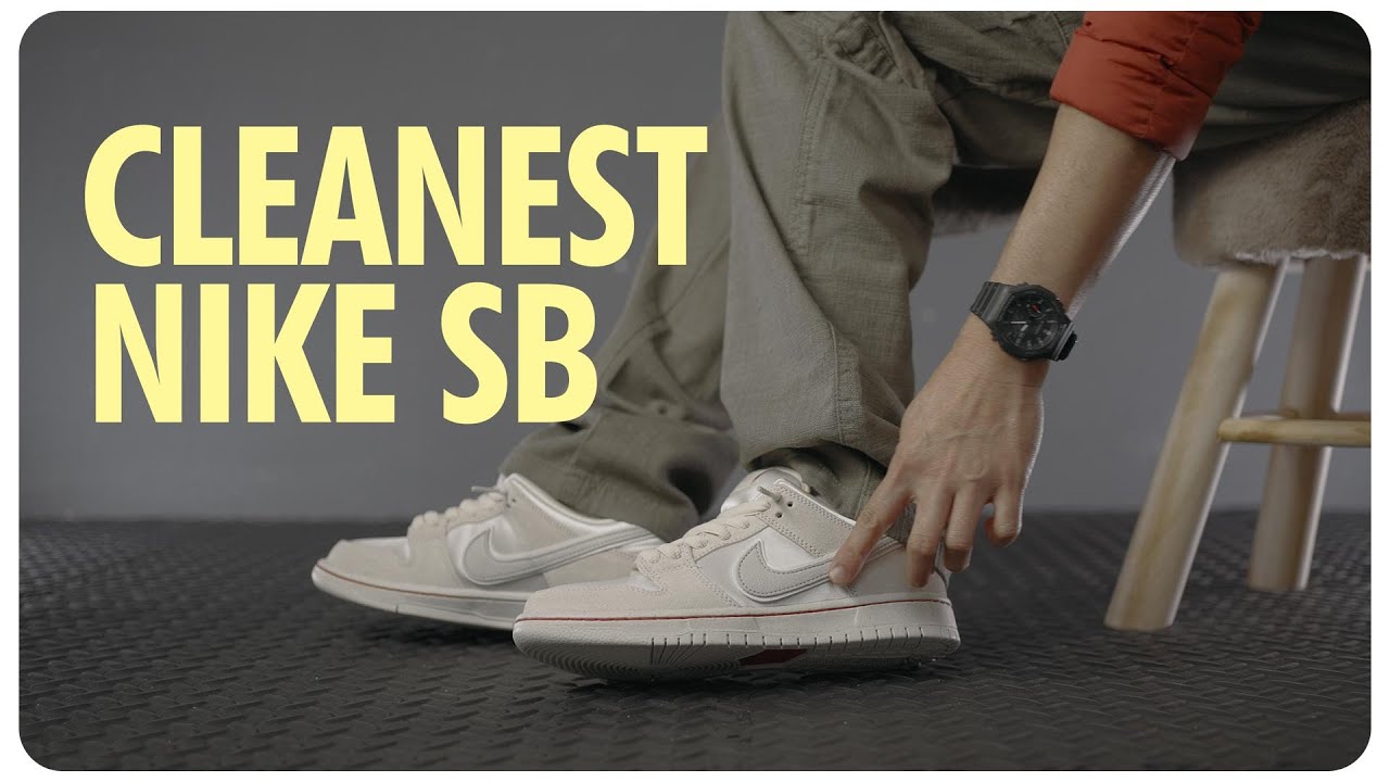 NIKE SB DUNK LOW PRM COCONUT MILK / LIGHT BONE: Lace Swap, On Feet