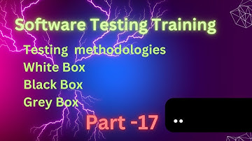 Software Testing in Telugu part-17 | Testing methodologies | White Box | Black Box | Grey Box