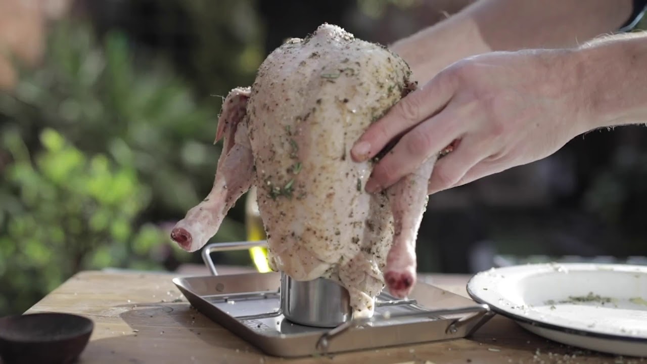Beer Can Chicken Roaster Stand - YouTube