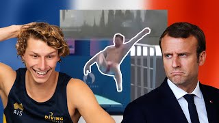 Olympians React To International  Diving FAILS