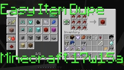 MINECRAFT DUPE GLITCH - 17w16b (1.12) - Using Recipe Book.