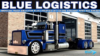 ✅ Blue Logistics Transport (CAT STRAIGHT PIPES) | American Truck Simulator (New)