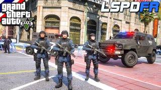 GTA V - LSPDFR มาเป็นตำรวจในเกม GTA V SWAT เหตุคนร้ายปล้นธนาคาร ยิงถล่มต่อสู้ อย่างดุเดือด #210