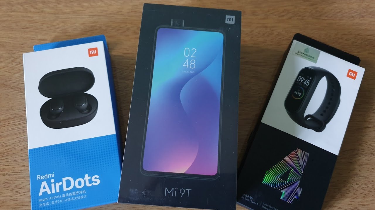 Trio Xiaomi! Unboxing Mi9T + Band 4 + AirDots