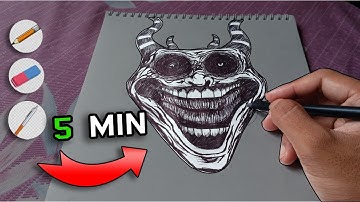 How to draw Troll face step by step #drawing #video #trollface