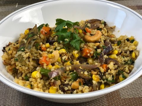 CAULIFLOWER RICE PULAO(PILAF)| RICE SUBSTITUTE|LOW CARB CAULIRICE|WEIGHT LOSS| KETO DIET