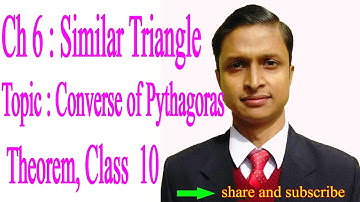 Chapter 6 : Similar Triangles, Topic : Converse of Pythagoras Theorem, #Class10, #Ncert, #Math