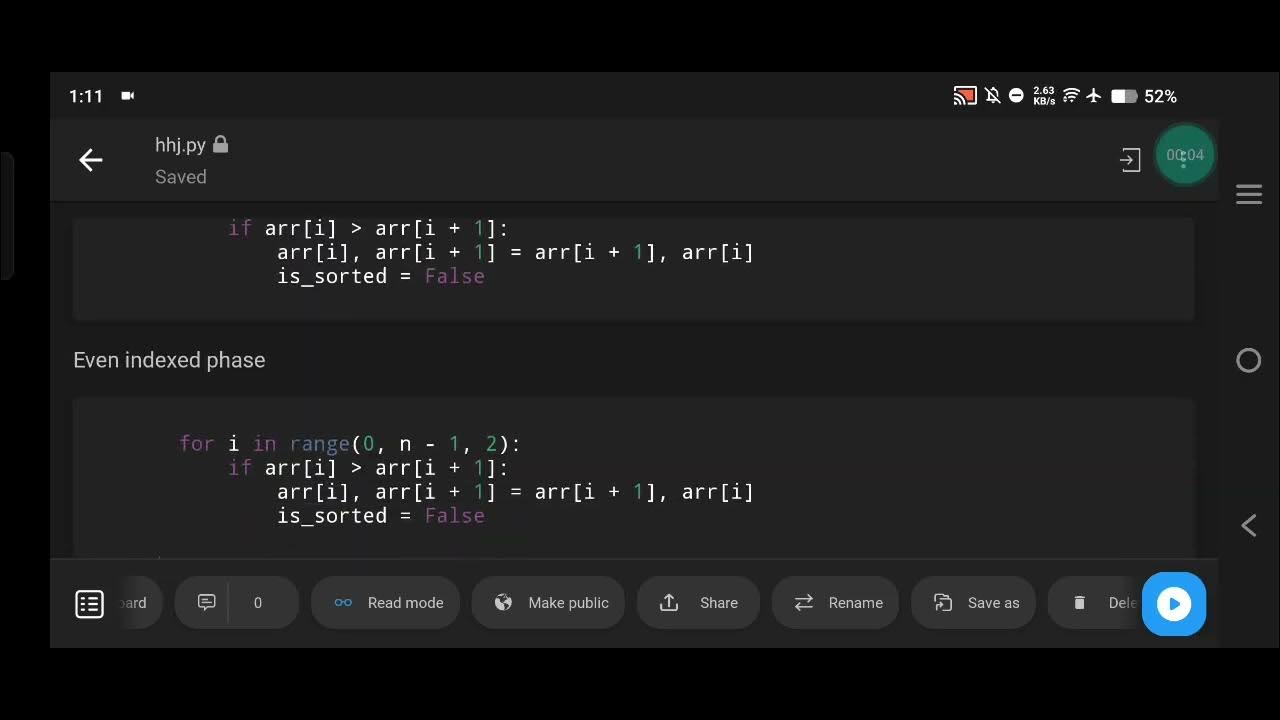 Python Program for Odd-Even Sort (Brick Sort) Algorithm - YouTube