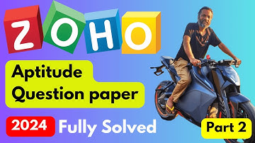 Zoho previous year aptitude questions - Part 2 - Fully solved