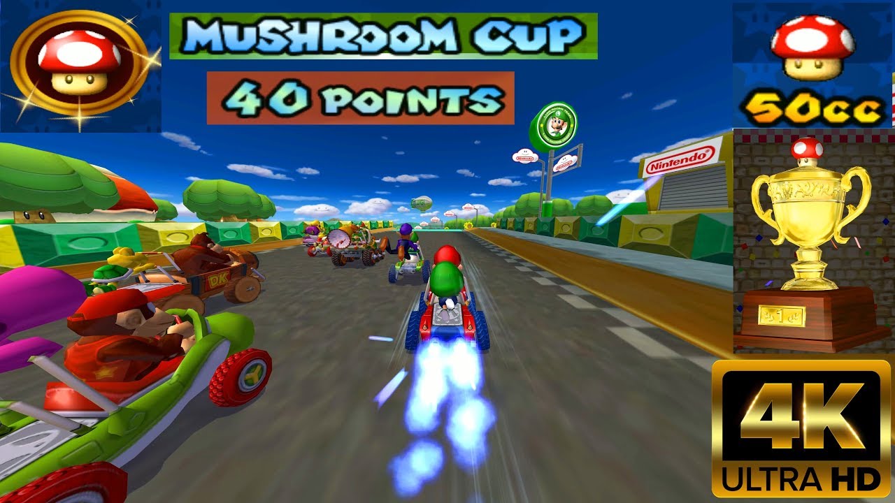 Mario Kart Double Dash!! - Grand Prix 50cc - Mushroom Cup (40 Points) [4K]