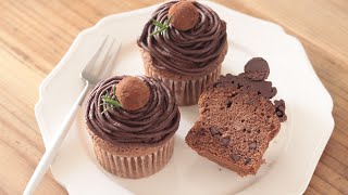 チョコレートカップケーキの作り方。Chocolate Cupcakes .