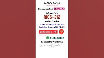 MCS 212 Solved Assignment PDF 2024-25 in English, MCA NEW program MCS-212 Solved assignments