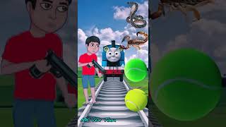 Train Colour Ball Game 🏀 Funny Vfx Toon Video #funnytoons #ballgame