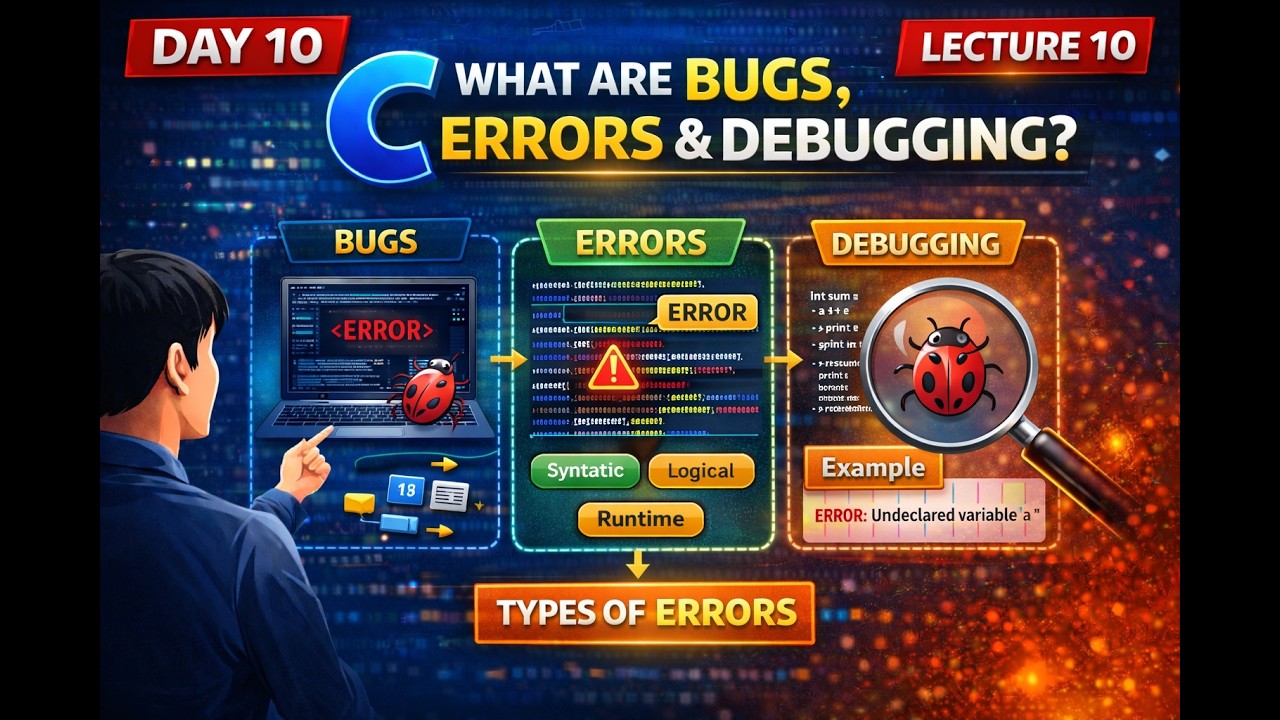 Lecture 10 | Why Programs Fail? Bugs, Errors & Debugging Explained ...