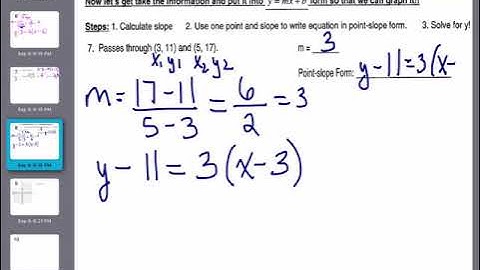 Point slope notes video 2