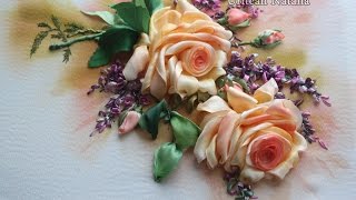 Embroidery master-class Roses  - lesson 2 Rosas de raso y satin paso a paso - Tandafiri din panclici