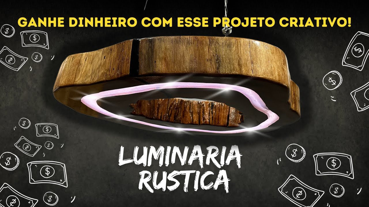 Como fazer uma linda luminária com uma bolacha rústica de madeira 🪵 Diy, Maker.