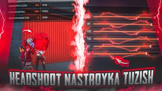 FREE FIRE HEADSHOOT NASTROYKA TUZISH ⚙️ | 100% HEADSHOOT TEGADIGAN NASTROYKA 🤯 |4K PRINCE