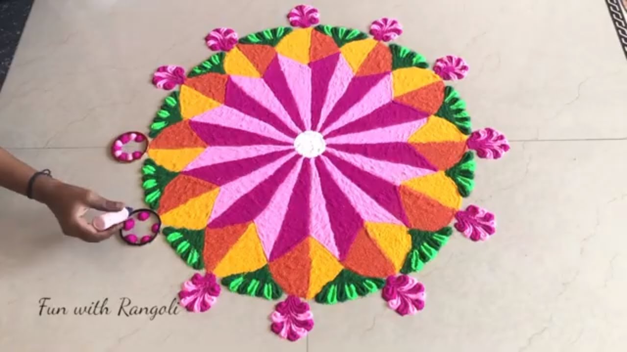 3D rangoli designs Easy New Year Rangoli design New Year muggulu ...