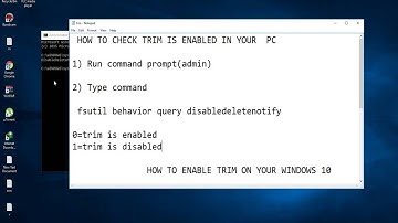 how to check or enable or disable trim on your pc