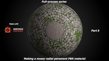Making a mossy radial cobblestone pavement PBR material in Substance Designer - Tutorial