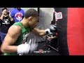 ERROL SPENCE JR WORKING BODY COMBINATIONS ON HEAVY BAG ONE WEEK AWAY FROM MIKEY GARCIA FIGHT