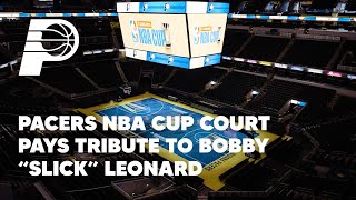 NBA Cup Court Pays Tribute to Bobby "Slick" Leonard | Indiana Pacers