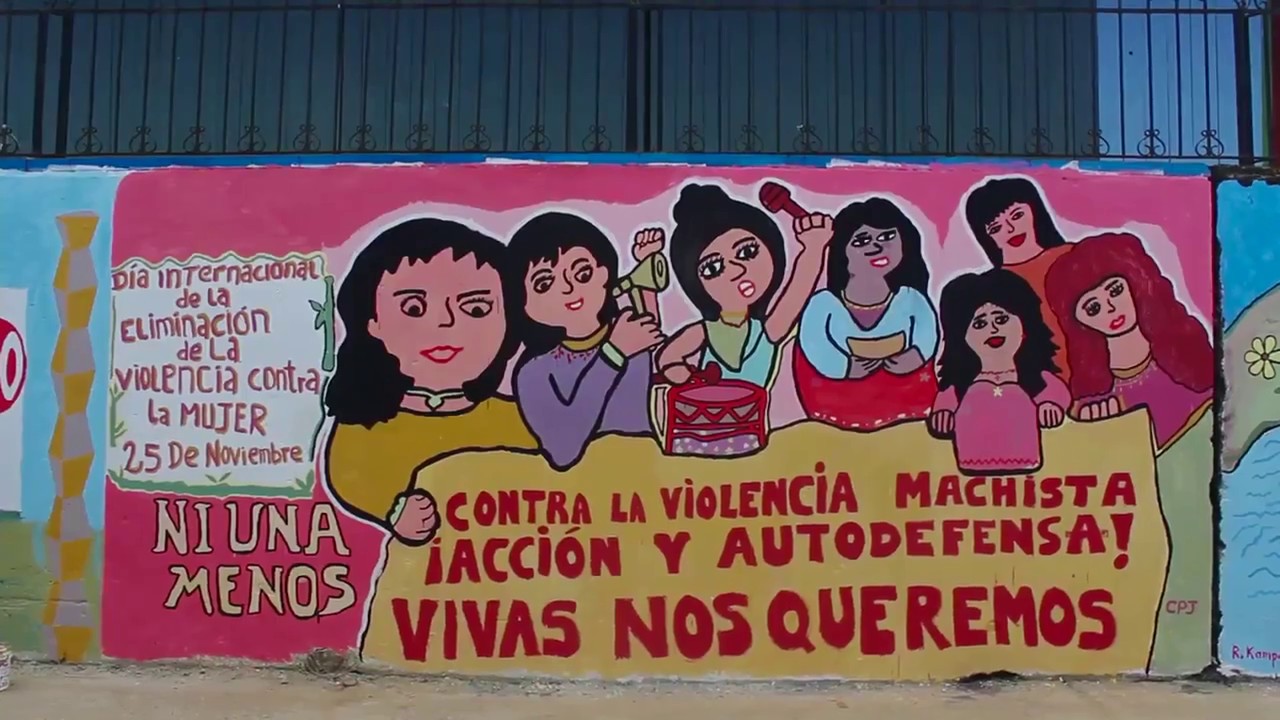25N - Mujeres organizadas contra la violencia, Mural en Santa María de