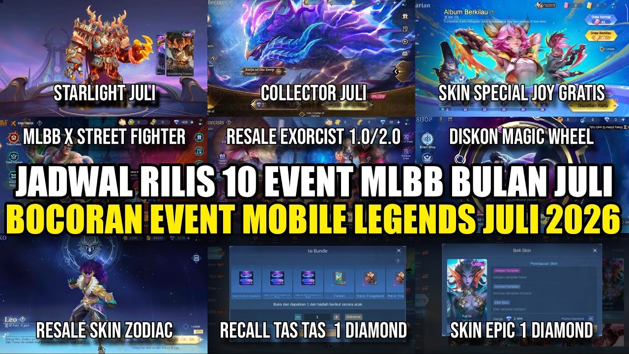 Event MLBB Juli 2026: Street Fighter, Diamond Kuning & Collector Helcurt Siap Hujan Hadiah
