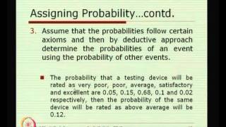 Mod-01 Lec-02 Random Events and Probability Concept
