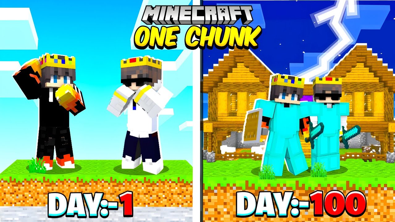 We Survived 100 Days In ONE CHUNK In Minecraft