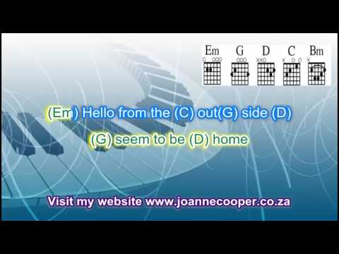 Hello with chords, lyrics and vocal for guitar and ukulele