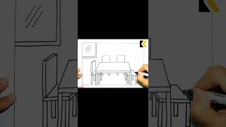 How To Draw Dining Room Easily