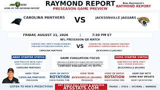 Carolina Panthers vs Jacksonville Jaguars NFL Preseason Preview | Raymond Report | August 21, 2026