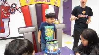 Singing Happy Birthday to Ethan at Bounce U