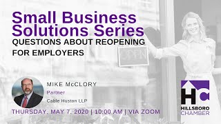 SBSS: Questions About Reopening For Employers