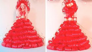 COMO  DECORAR UNA BARBIE CON CINTAS /  DOLL WITH RIBBONS DIY / BAMBOLA DECORATA