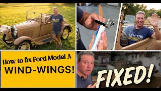 How to fix wind-wings on a Ford Model A - PLUS going on picnic in wife's 1929 roadster "Roadie"