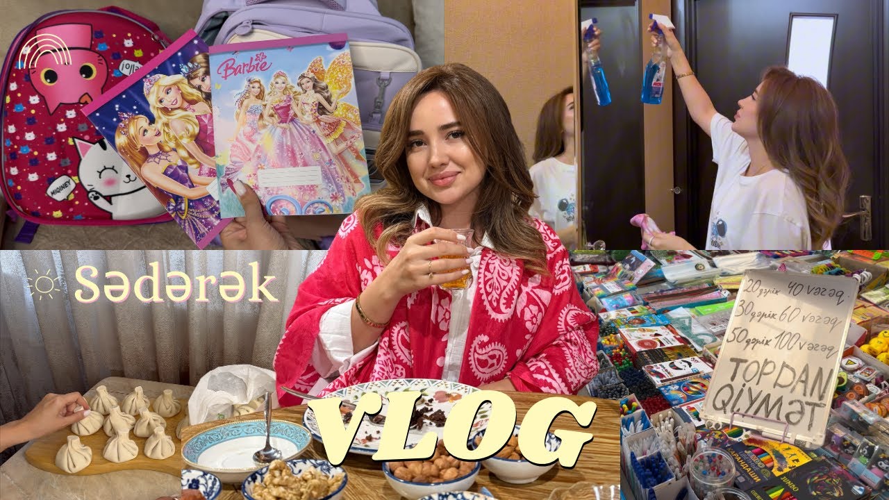 Məktəb alış-verişi😍Sədərək VLOG - nələr aldıq? | Ev işləri🧹Aziza Majidova