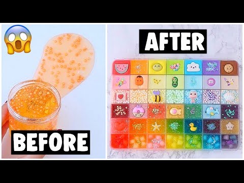 42 EXTREME SLIME PALETTE MAKEOVERS! *fixing my old slimes*