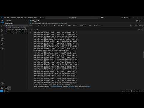 Finding closest pair using Divide and Conquer and Brute Force algorithms