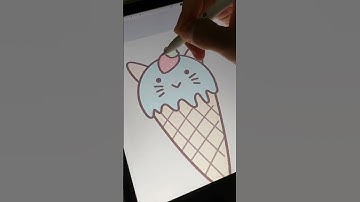 Cite Ice Cream Easy Drawing #procreate #ipaddrawing #cutedrawing