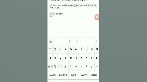 Find the middle term(s) of an A.P. | Numbers And Sequences | 10th std maths