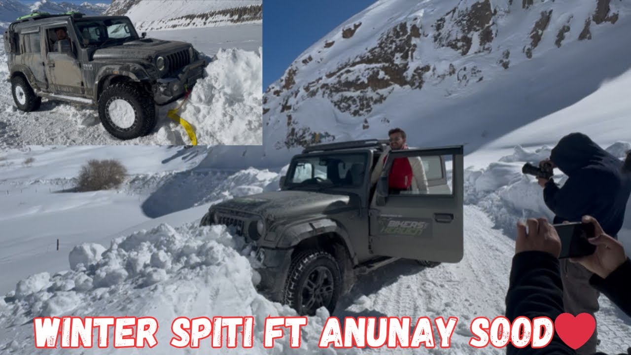 Winter Spiti snow drive ft @Anunay Sood❤️| Thar vs Thar Roxx😝