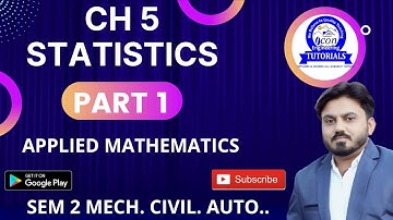 STATISTICS CH 5 FOR DIPLOMA SME 2 MATHEMATICS || APPLIED MATHEMATICS || PART 1 || SEM 2 IMP || GTU