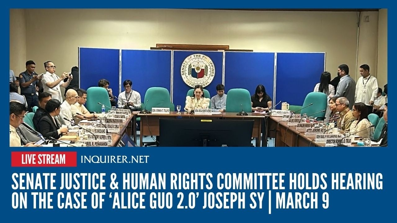 LIVE: Senate Justice & Human Rights Committee holds hearing on the case of ‘Alice Guo 2.0’ Joseph Sy