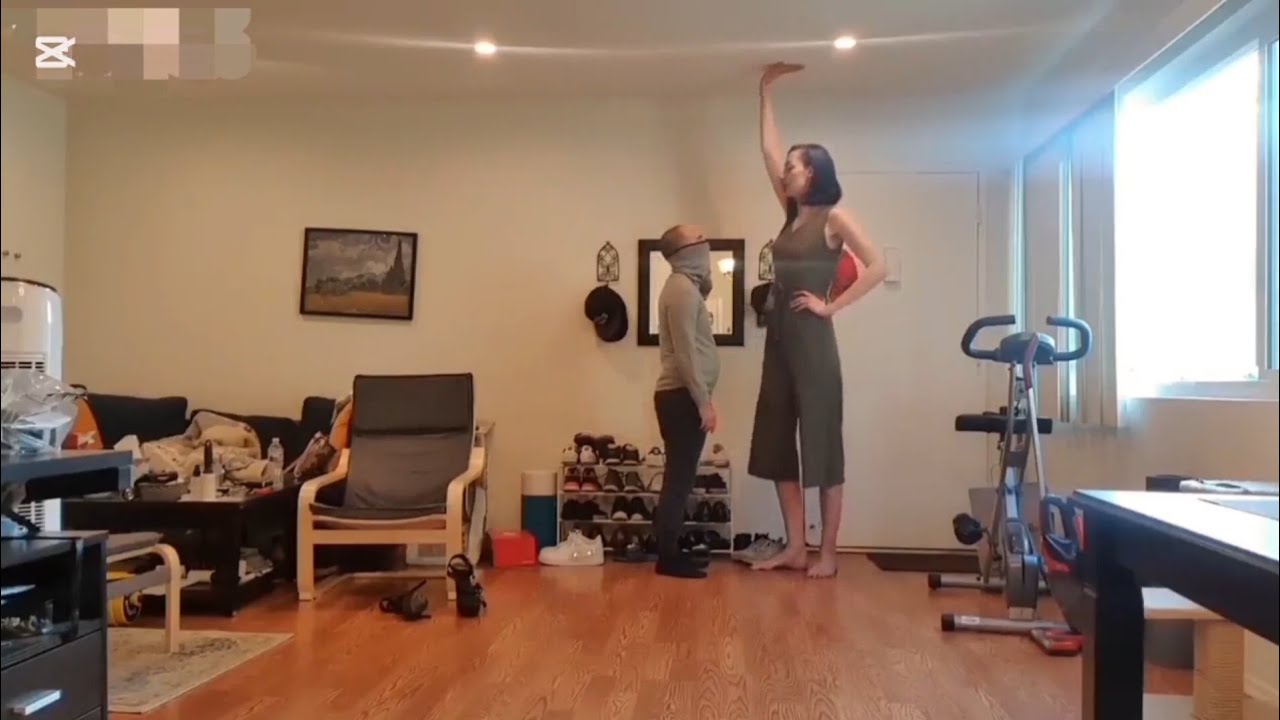 Tall Girl Height Comparison in Gym Short Guy!