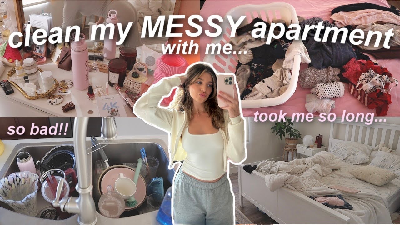 APARTMENT RESET 🧹 deep cleaning, decluttering, & organizing my VERY MESSY apartment!