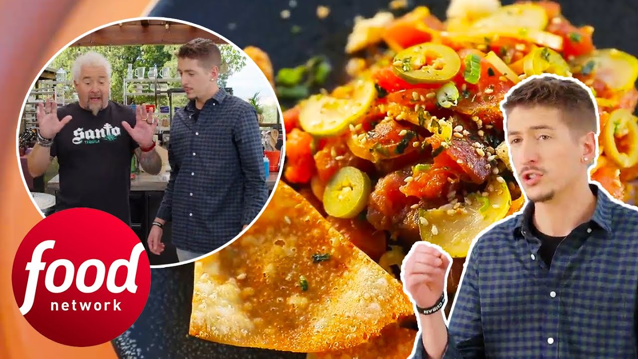 Guy Fieri's Son Makes Him A Spicy Tuna Poke With Wonton Chips Guy's Ranch Kitchen YouTube