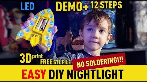Rocket night light DIY - LED 3d print easy project idea with tutorial